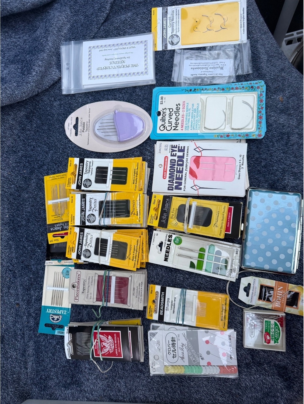 Assorted Sewing and Tapestry Needle Set - Various Sizes and Types